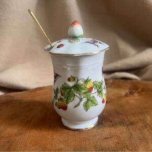 Vintage Hand Painted Ardalt Lenwile Jam/Jelly Jar with Lid and gold spoon
Japan